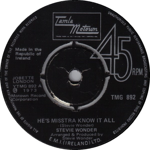 Stevie Wonder – He's Misstra Know It All