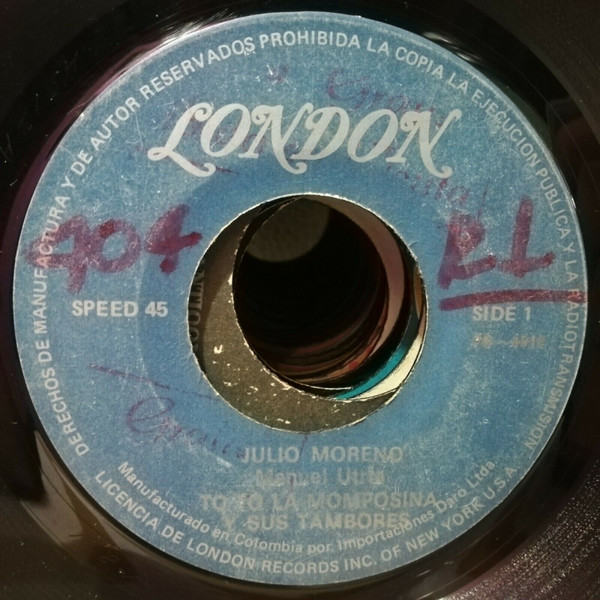 Totó La Momposina Y Sus Tambores – Julio Moreno / Dos De Febrero