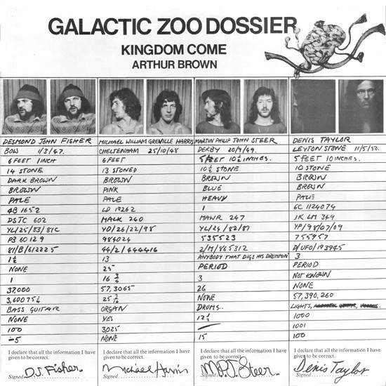 Arthur Brown's Kingdom Come – Galactic Zoo Dossier