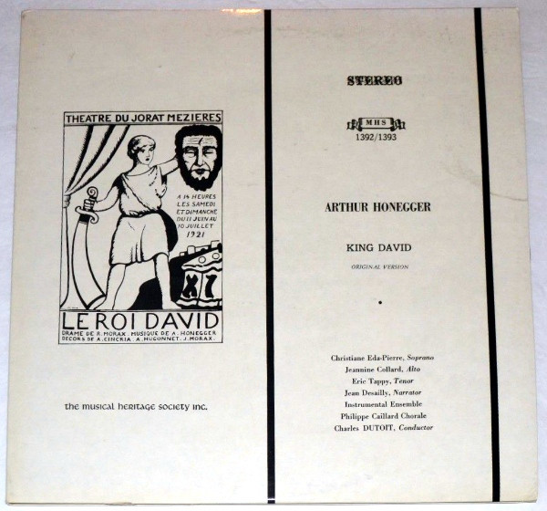 Arthur Honegger - Christiane Eda-Pierre, Jeannine Collard, Eric Tappy, Jean Desailly, Chorale Philippe Caillard, Charles Dutoit – King David (Original Version)