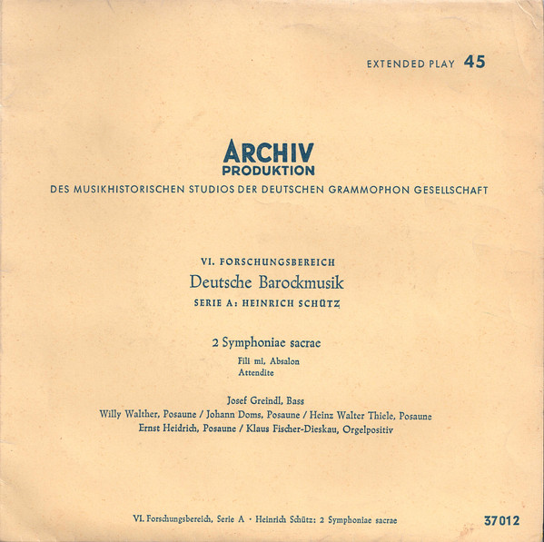 Heinrich Schütz – 2 Symphoniae Sacrae