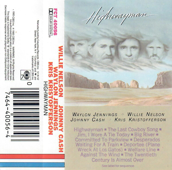 Waylon Jennings, Willie Nelson, Johnny Cash, Kris Kristofferson – Highwayman