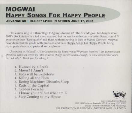 Mogwai – Happy Songs For Happy People