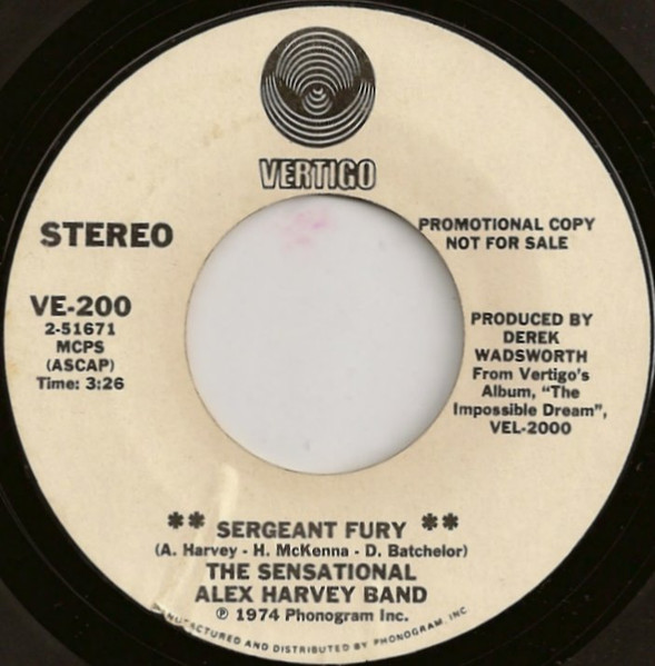 The Sensational Alex Harvey Band – Sergeant Fury / Tomahawk Kid